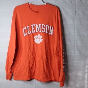 Fanatics Long Sleeve Clemson Tigers T-Shirt Men's Size X-Large Orange‎ White